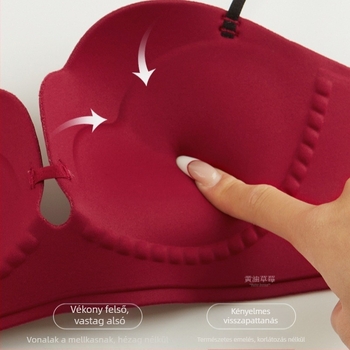 Push-Up seamless melltartó, 3/4 kosár, légáteresztő nejlon, rögzített vállpántok, hátoldali négy sor kapocs