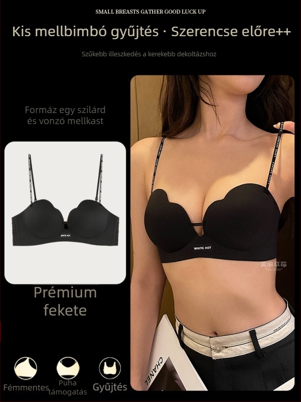 Push-Up seamless melltartó, 3/4 kosár, légáteresztő nejlon, rögzített vállpántok, hátoldali négy sor kapocs