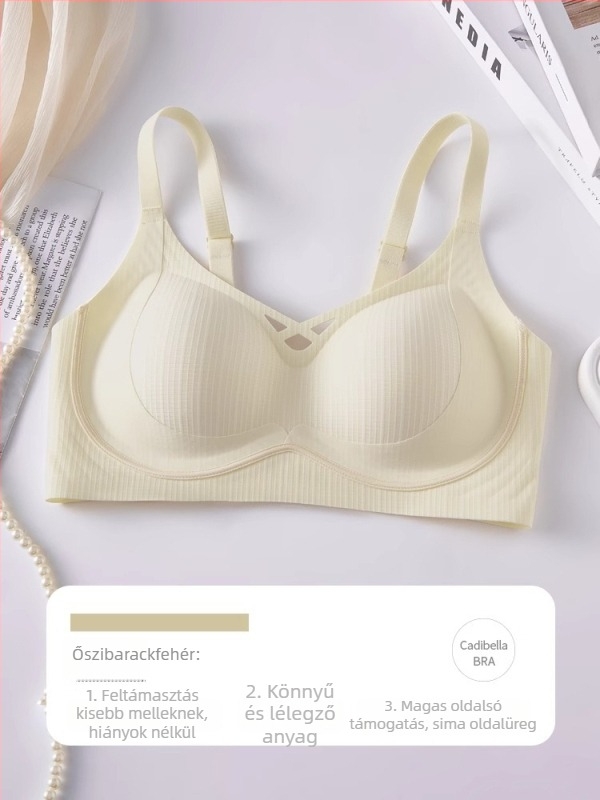 Pamut, vezeték nélküli, varrat nélküli melltartó, kényelmes, push-up és oldalsó gyűjtés