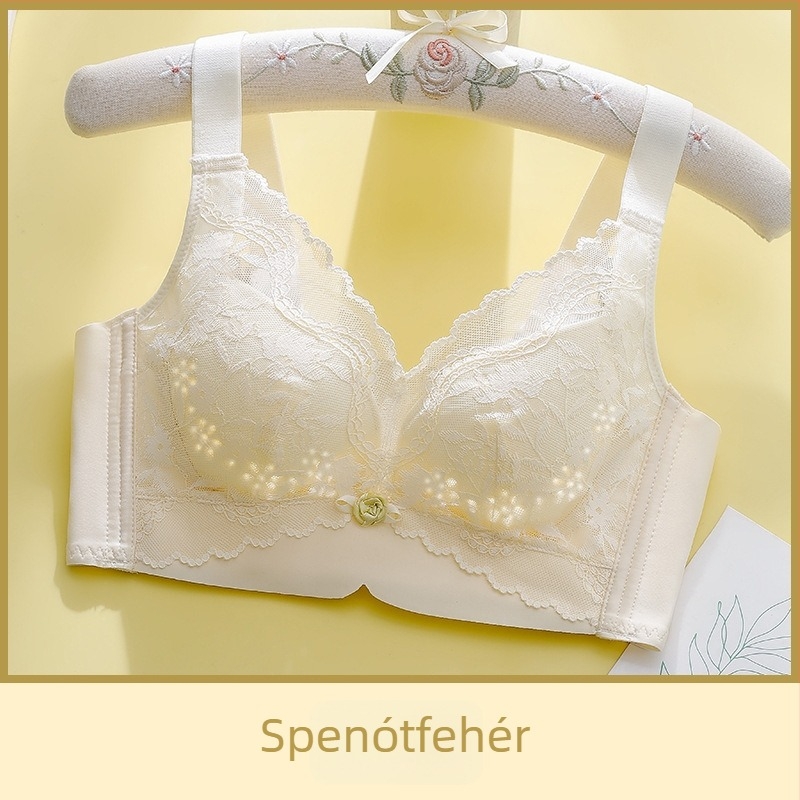Sima varrás nélküli csipkés női melltartó, nyári könnyű modell, kosár 3/4, ultra vékony formázott kosár, nejlon anyag, bélés spandex, acélgyűrű nélkül, fix kettős pántok