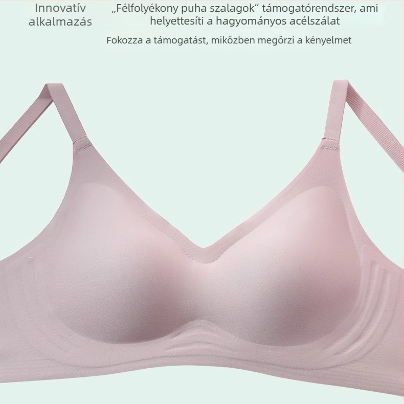 Sima fazonú melltartó nőknek kis mellekhez, vékony, anti-lógás, puha támasz, 3/4 kosár, kosár forma: felső része vékony, alsó része vastag, rögzített pántok, hátul dupla zárcsomó, nylon