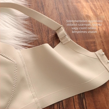 Push-up melltartó kis mellekre, varrás nélküli, 3/4 kosár, vékony formázott kosár, nylon anyag, fix dupla pántok, hátul négy kapocs