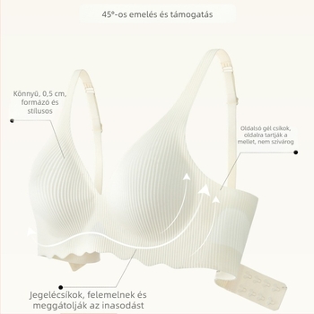 Nylon vezeték nélküli melltartó, 3/4 kosár, vékony formázott kosarak, fix dupla vállpántok