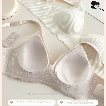 Nylon vezeték nélküli melltartó, 3/4 kosár, vékony formázott kosarak, fix dupla vállpántok