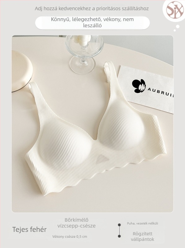 Nylon vezeték nélküli melltartó, 3/4 kosár, vékony formázott kosarak, fix dupla vállpántok