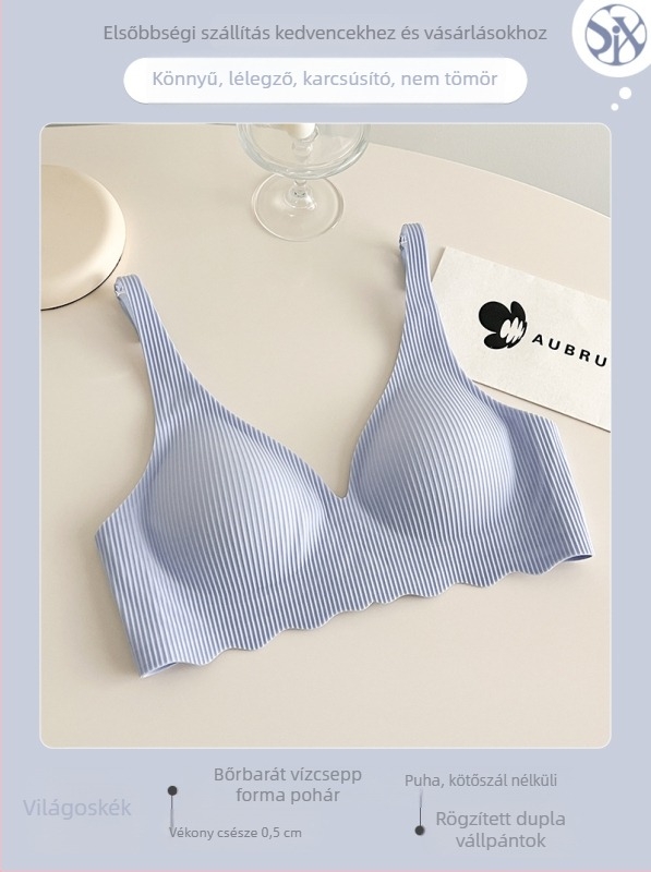 Nylon vezeték nélküli melltartó, 3/4 kosár, vékony formázott kosarak, fix dupla vállpántok