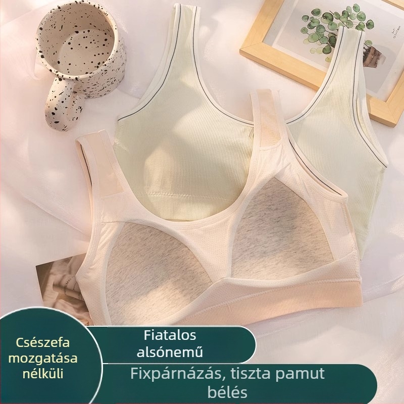 Gyerekeknek szóló pamutmelltartó varrat nélküli, fix kosarakkal, formázott kosarakkal, lélegző és kényelmes