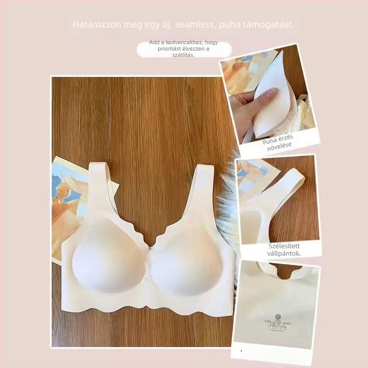 Xian Jin Honey női melltartó nylonból, lélegző, seamless dizájn, push-up kis mellhez, vékony formázó kosár, 3/4 kosár, fémrúd nélkül, fix dupla vállpánt, fő anyag 70–80% nylon, bélés Spandex 30–50%, vizuálisan csökkenti a nagy kebleket