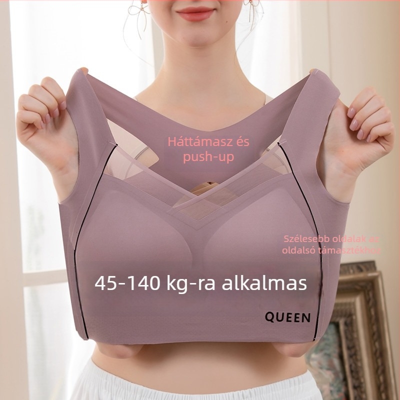 Varrásmentes sportmelltartó jóga, plusz méret, hátsó formázó dizájn, nylon anyag, teljes kosár