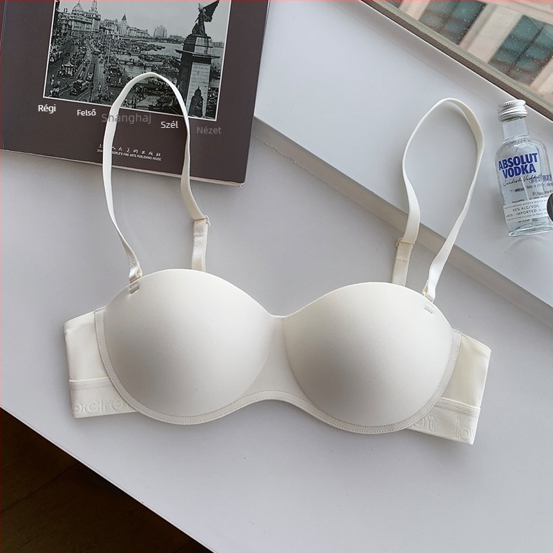 Herati varrat nélküli félkosaras melltartó Push-Up, nylon, rögzített dupla vállpántok