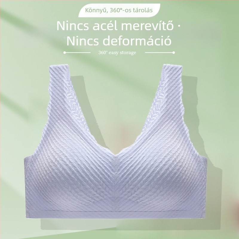 Csipkés latexpárnázású vezeték nélküli melltartó, zökkenőmentes hátsó rész, kényelmes, teljes kosár, oldalsó támasz.