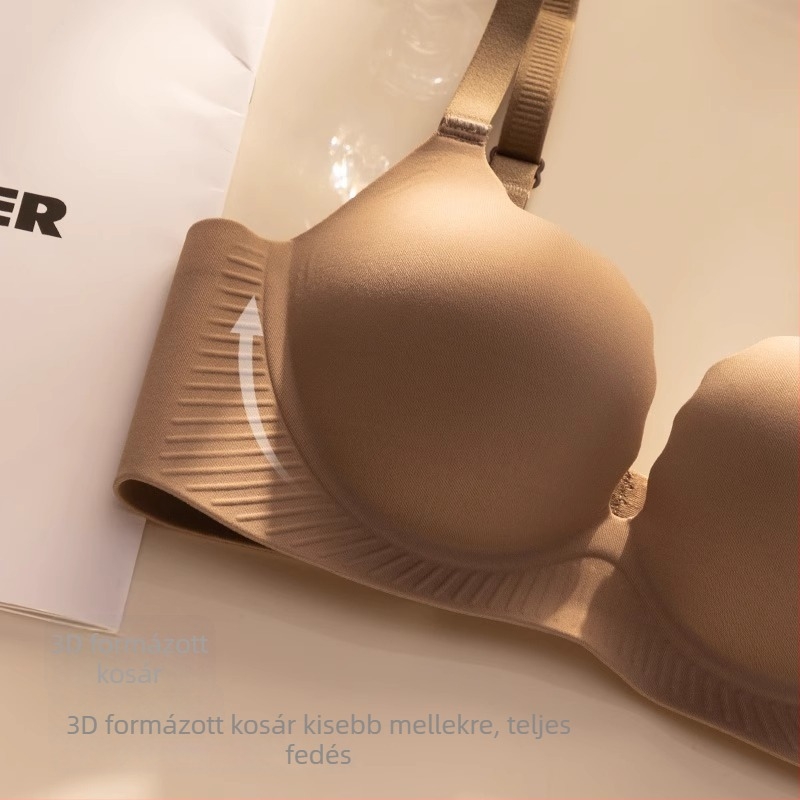 6 cm vastag, drót nélküli, varrat nélküli női melltartó kis méretű mellhez, összefog és optikailag növeli a dekoltázst, minimalista dizájn.