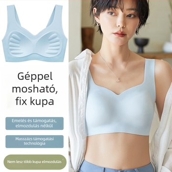 Sima varrás nélküli sportmelltartó mellény-stílusú formázott kosarakkal acélgyűrű nélkül rögzített dupla vállpántok nylon anyag