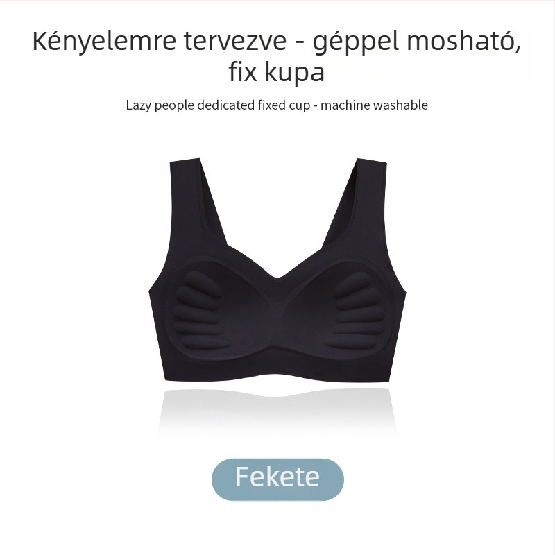 Sima varrás nélküli sportmelltartó mellény-stílusú formázott kosarakkal acélgyűrű nélkül rögzített dupla vállpántok nylon anyag