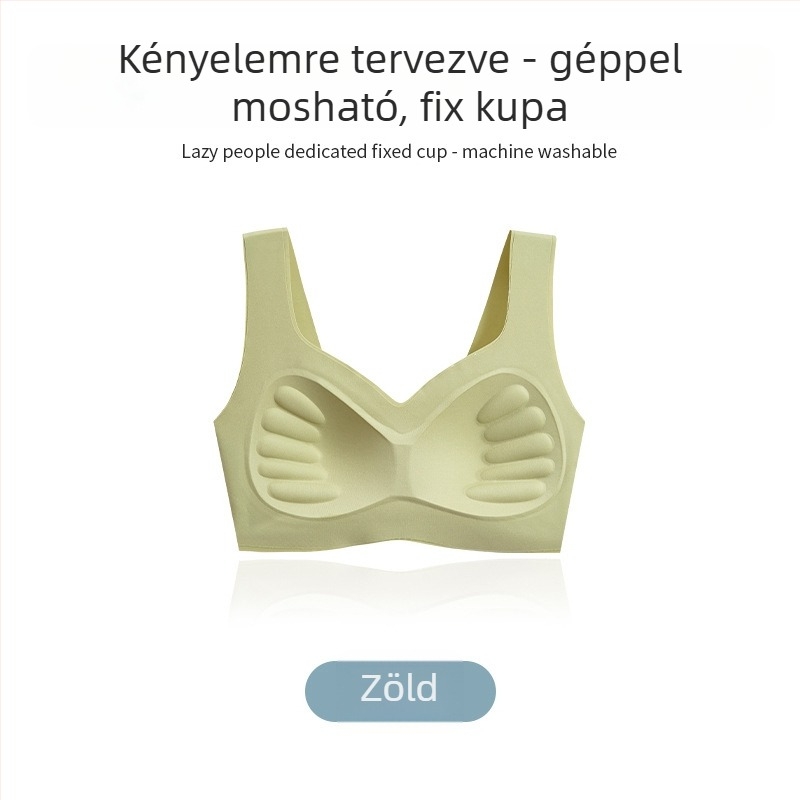 Sima varrás nélküli sportmelltartó mellény-stílusú formázott kosarakkal acélgyűrű nélkül rögzített dupla vállpántok nylon anyag