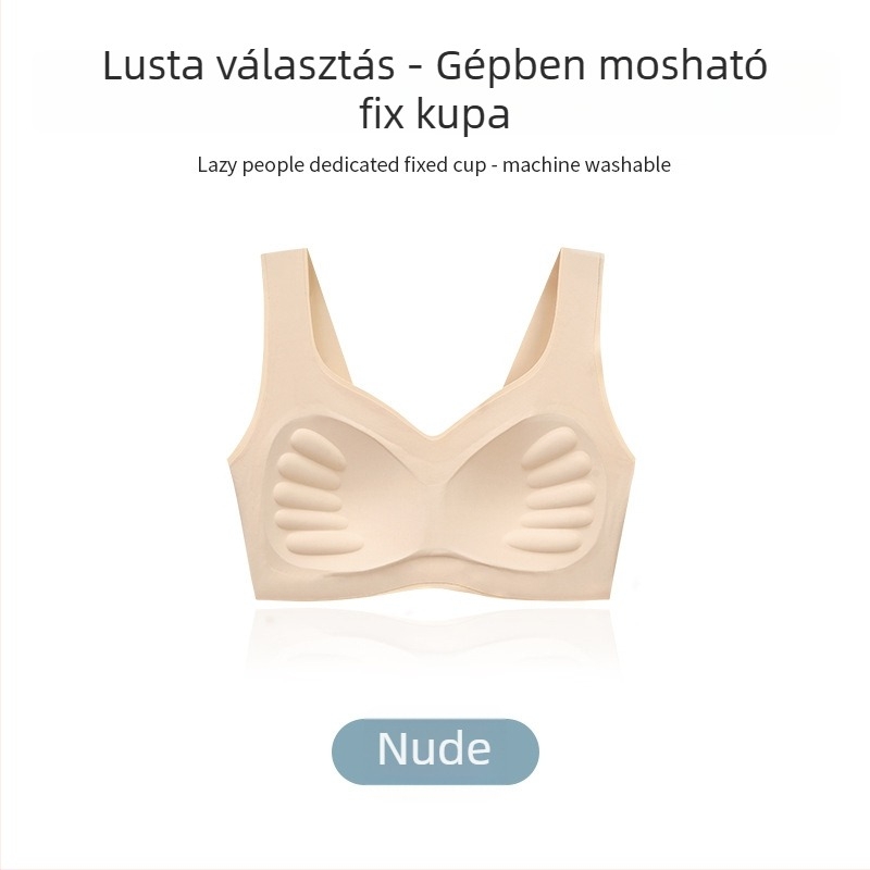 Sima varrás nélküli sportmelltartó mellény-stílusú formázott kosarakkal acélgyűrű nélkül rögzített dupla vállpántok nylon anyag