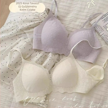 Francia stílusú varrás nélküli melltartó, 3/4 kosár, formázott kosár: felső rész vékony, alsó rész vastag, hátul három sor kapocs, fixált kettős vállpánt