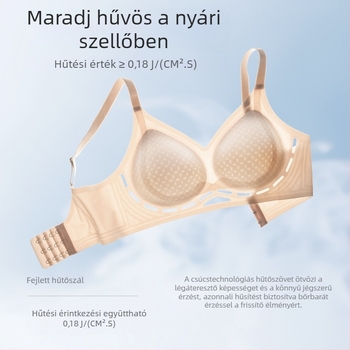 Nyári varrás nélküli melltartó, lélegző nejlon spandex béléssel, 3/4 kosár, hátul három sor horogzár, nem átlátszó, oldalsó formázás