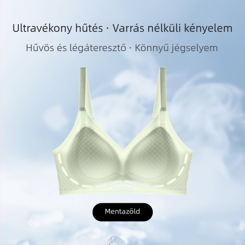 Nyári varrás nélküli melltartó, lélegző nejlon spandex béléssel, 3/4 kosár, hátul három sor horogzár, nem átlátszó, oldalsó formázás