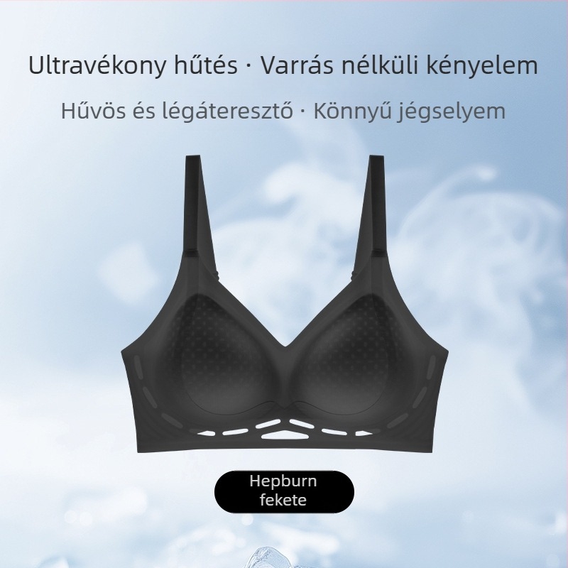 Nyári varrás nélküli melltartó, lélegző nejlon spandex béléssel, 3/4 kosár, hátul három sor horogzár, nem átlátszó, oldalsó formázás