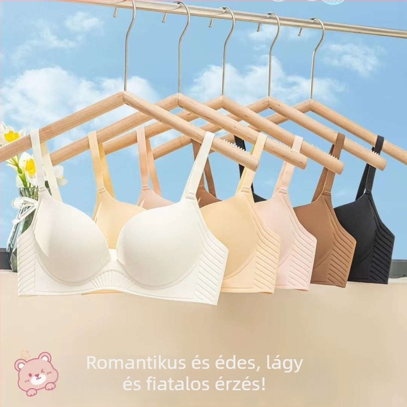 Drót nélküli, varrat nélküli push-up melltartó nőknek, oldalsó összegyűjtés, 3/4 kosár, szexi