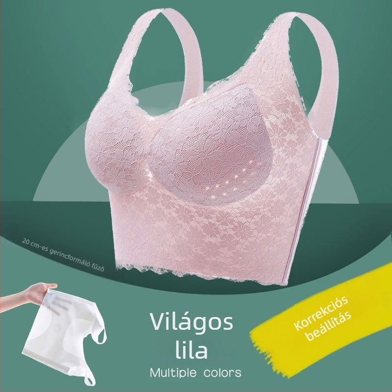 Nyári varrats nélküli sport melltartó-vest nőknek, plusz méret, formázza a melleket, magas oldalsó panelok