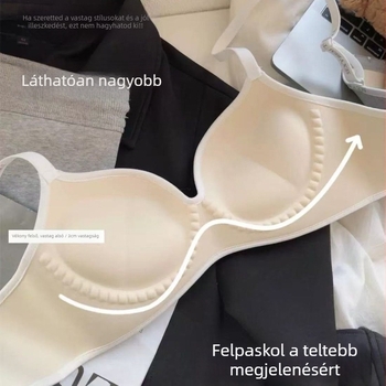 Nylon melltartó nőknek, push-up effektus, varrat nélküli, vezeték nélküli, puha támasz, háromszög kosár vastag formázású