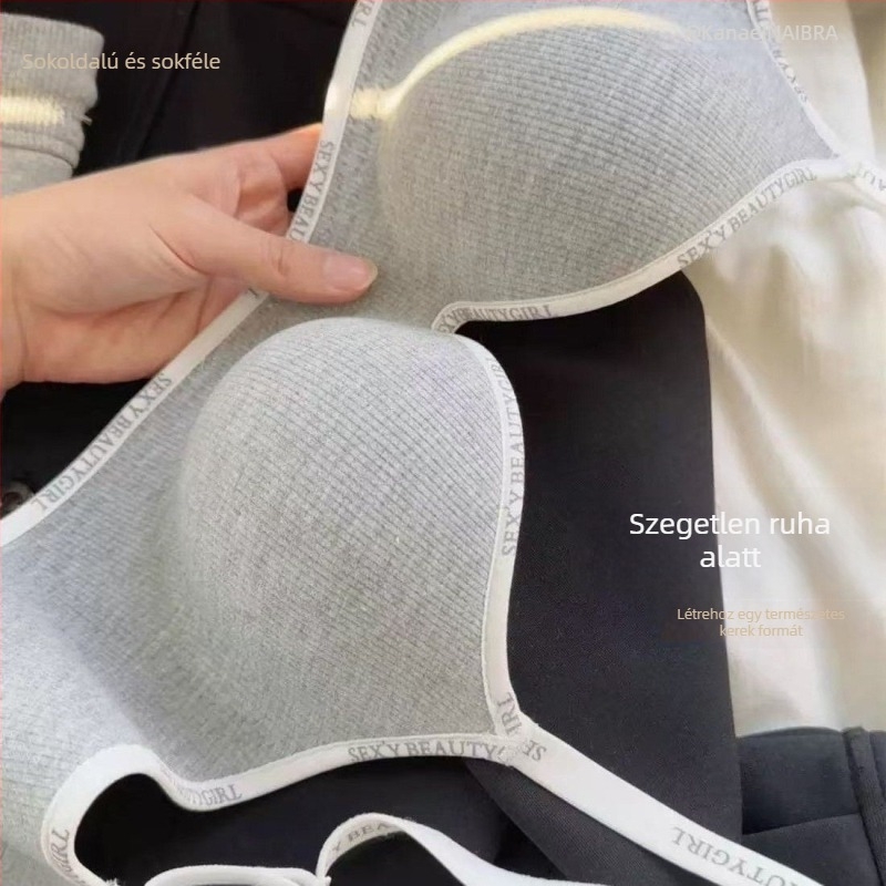 Nylon melltartó nőknek, push-up effektus, varrat nélküli, vezeték nélküli, puha támasz, háromszög kosár vastag formázású