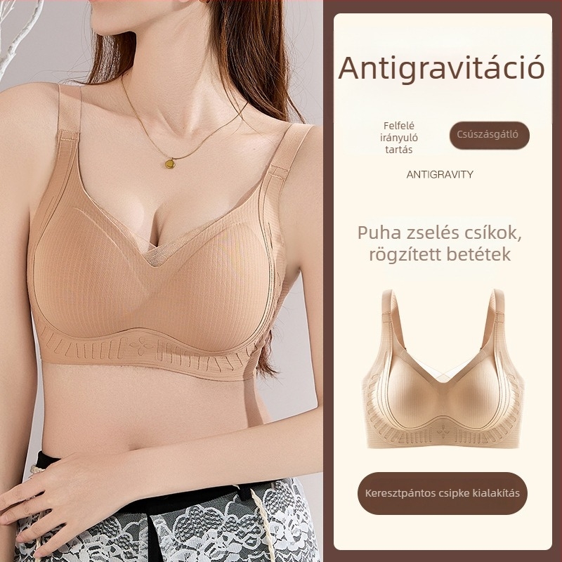 Pilates Anti-Gravity varrás nélküli alakformáló melltartó, állítható, fix kosarakkal, légáteresztő, oldalsó összetartás, 3/4-es kosár, Aiqisha