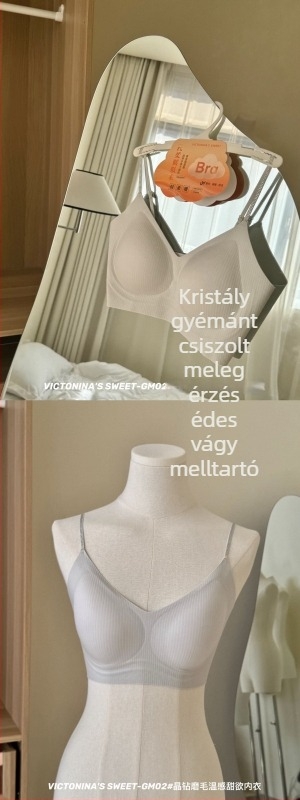 Sima varrás nélküli top típusú melltartó kis mellekhez, hátsó formázás, meleg tapintású nejlon anyag, mellény-stílus, 3/4 kosár, őszi-téli viselet