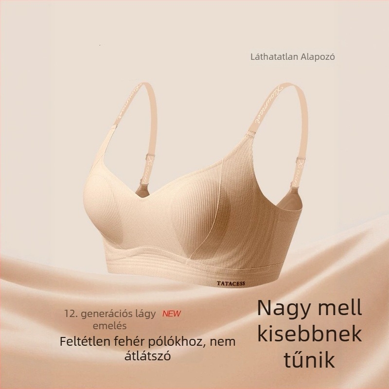 Varrás nélküli, emelő hatású melltartó betű alakú pántokkal, könnyű nyári dizájn.