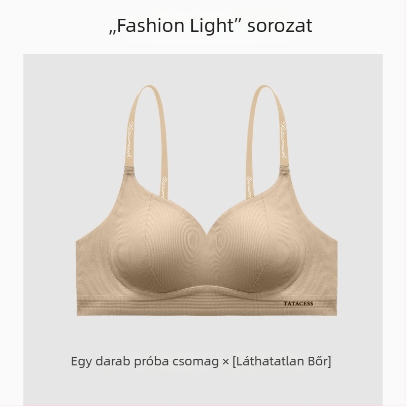 Varrás nélküli, emelő hatású melltartó betű alakú pántokkal, könnyű nyári dizájn.
