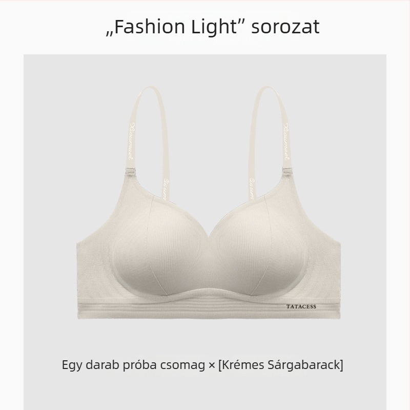 Varrás nélküli, emelő hatású melltartó betű alakú pántokkal, könnyű nyári dizájn.