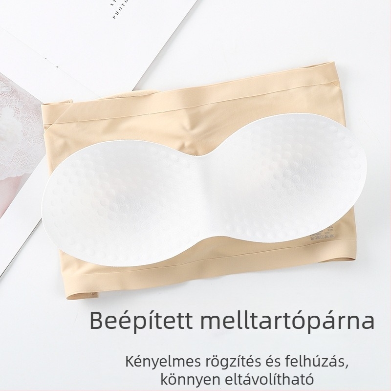 Ice Silk/Nylon anyagú váll nélküli felső, lélegző, csúszásmentes, láthatatlan ruhák alatt, teljes kosár, vékony formázott kosár, nyár 2024