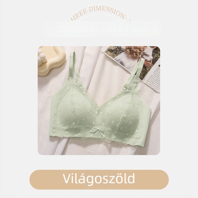 0,5 cm vékony kosaras drót nélküli melltartó, csipkés, őszi-téli 2025