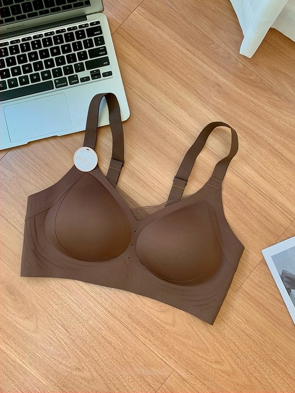 AJ03 Emelő Istennő Női Fehérnemű — Nude, Láthatatlan, Varrat nélküli, Hátsó Kapocs Zár, Push-Up Kosár Rögzített