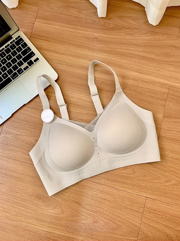 AJ03 Emelő Istennő Női Fehérnemű — Nude, Láthatatlan, Varrat nélküli, Hátsó Kapocs Zár, Push-Up Kosár Rögzített