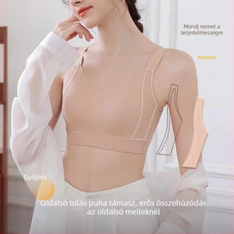 Varrásmentes, láthatatlan női melltartó, vékony kosár, formázó és emelő hatás, oldalról összegyűjti a kebleket