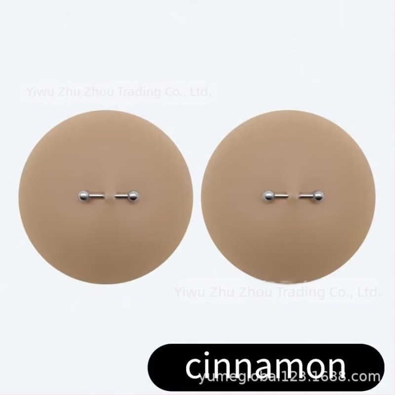 Szilikonból készült láthatatlan ultra vékony mellbimbó tapasz, kör alakú formával és fém díszítéssel – YuMe Beauty