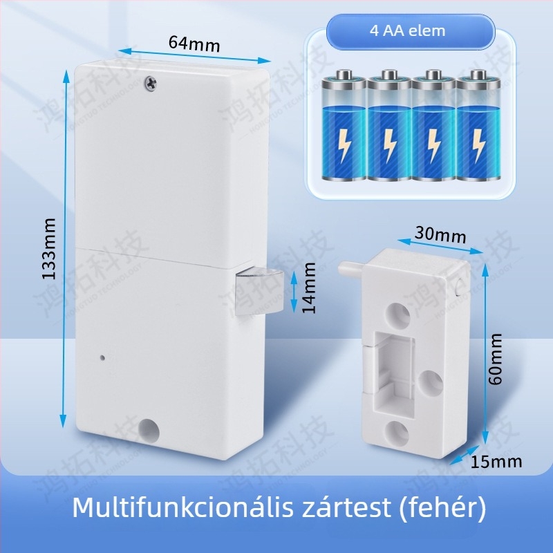 Ujjlenyomatos szekrényzár, ABS+fém test, modell 605, ruhatárakhoz, szekrényekhez, lockerekhez és irattárakhoz, modern minimalist tervezés