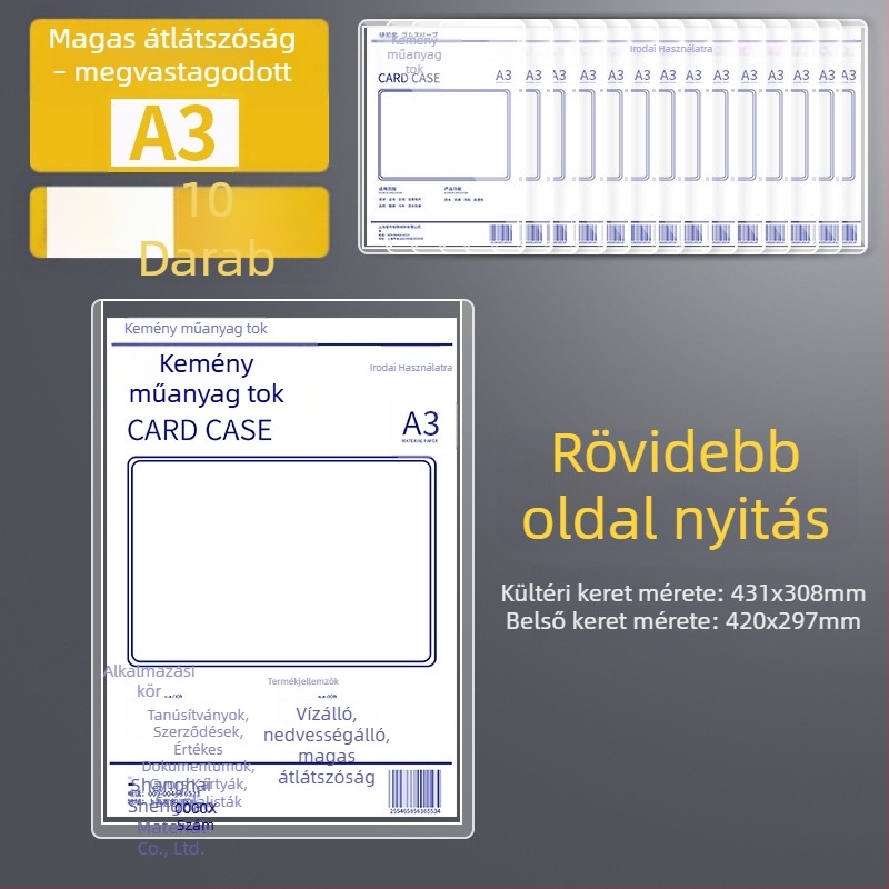 Album-stílusú védőtaska, univerzális kialakítás, átlátszó műanyag, anyag: Silk flower