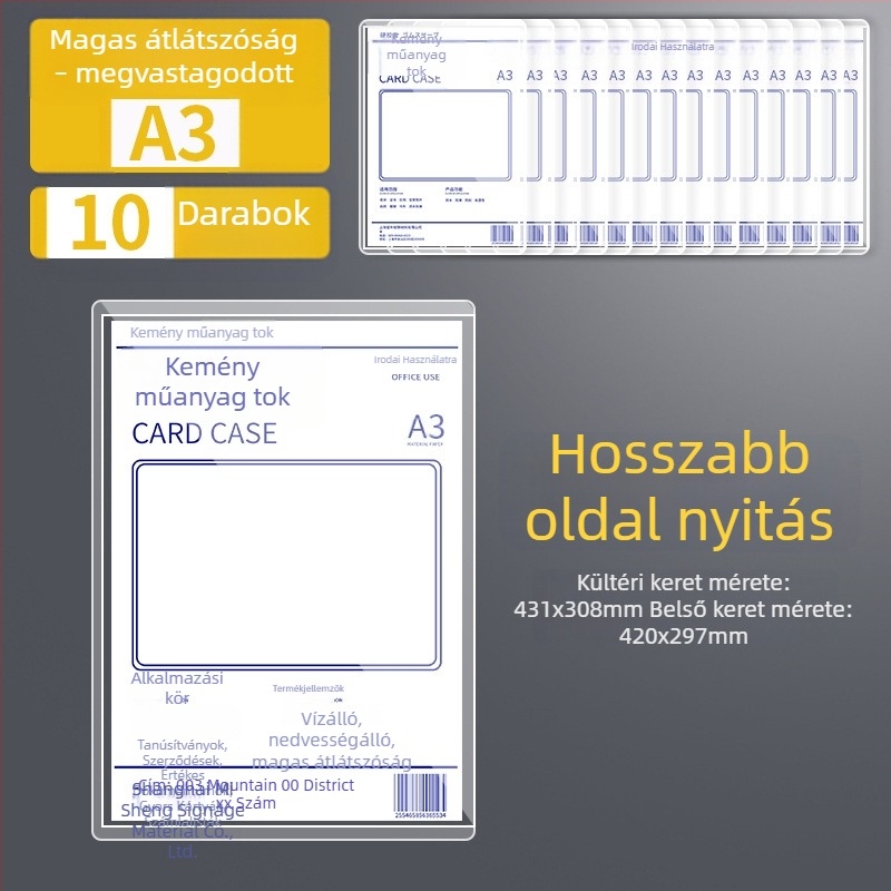Album-stílusú védőtaska, univerzális kialakítás, átlátszó műanyag, anyag: Silk flower
