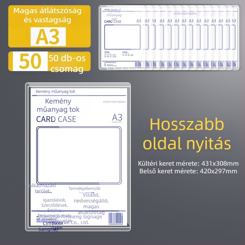 Album-stílusú védőtaska, univerzális kialakítás, átlátszó műanyag, anyag: Silk flower