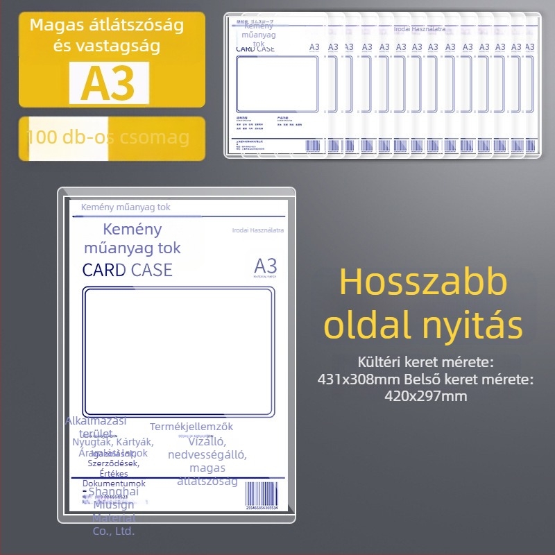 Album-stílusú védőtaska, univerzális kialakítás, átlátszó műanyag, anyag: Silk flower