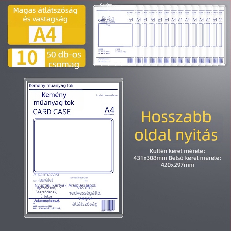 Album-stílusú védőtaska, univerzális kialakítás, átlátszó műanyag, anyag: Silk flower