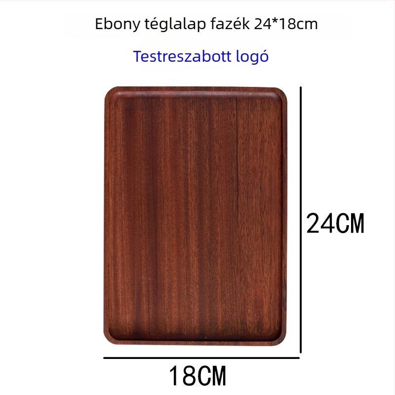 Fa tálca a tálaláshoz – steak, pizza, kenyér és sushi – szabálytalan alak, Light Luxury stílus, logóval testreszabható