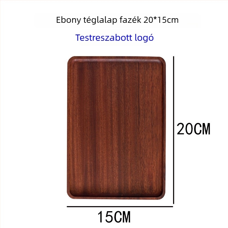 Fa tálca a tálaláshoz – steak, pizza, kenyér és sushi – szabálytalan alak, Light Luxury stílus, logóval testreszabható