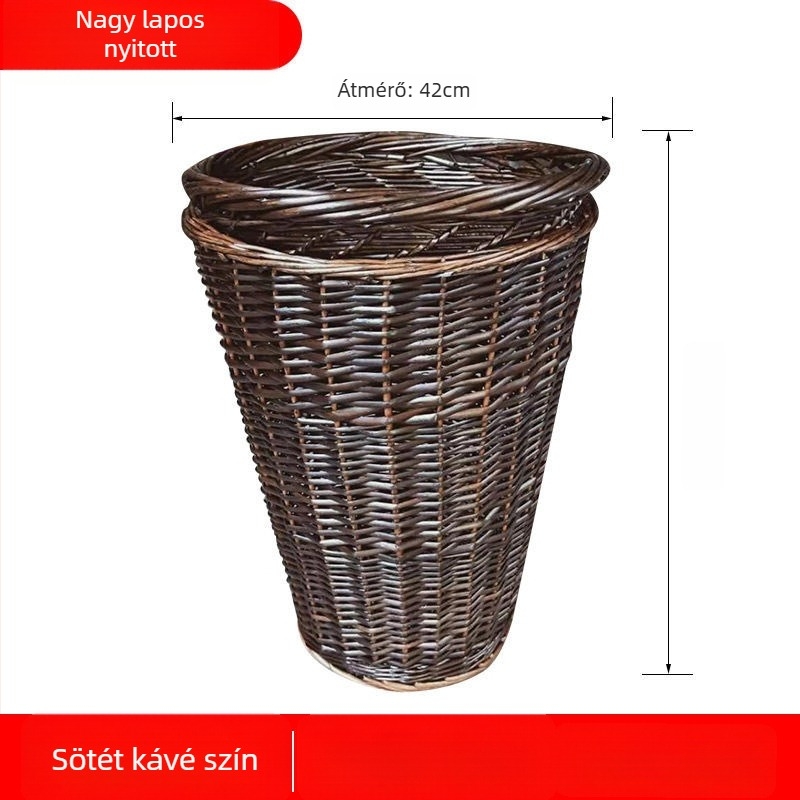 Tároló kosár rattanból és vesszőből, modell 001, modern minimalista stílus, Liu yijiaju