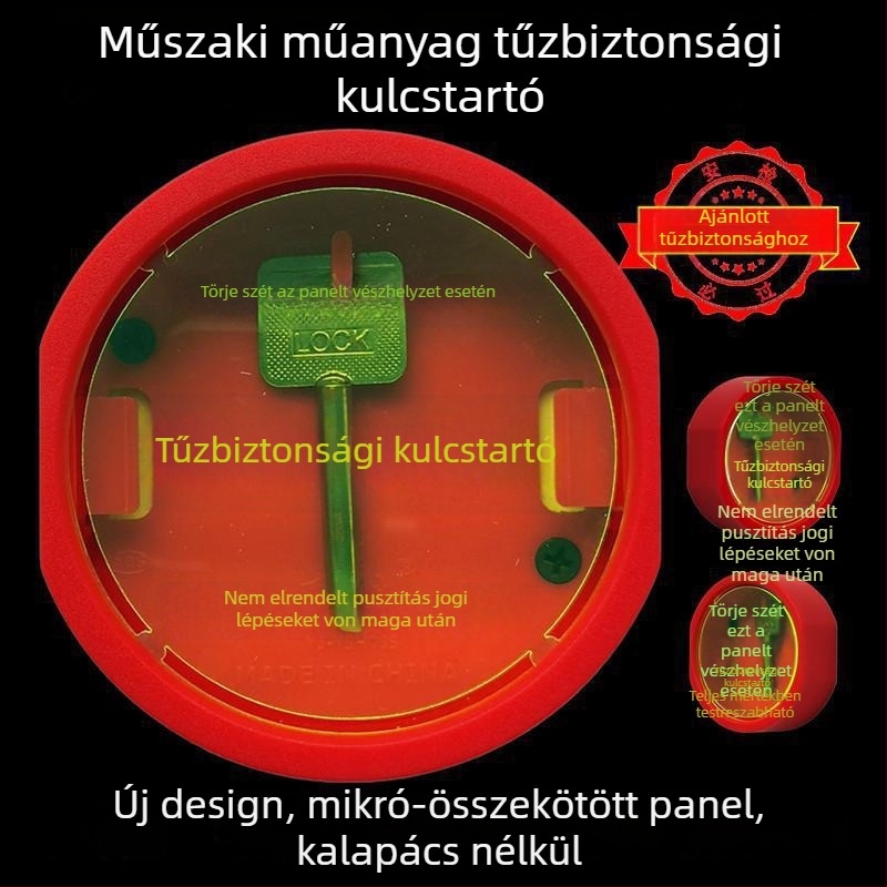 Vészhelyzeti kulcstartó tábla tűzvédelmi kijáratokhoz és ablakokhoz (ABS alapanyag, modell Default wde938vz7suy1pzj1l3b, irodai használatra, záróelem vastagsága 111 mm)