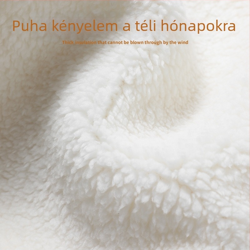 Integrált téli sapka nyakvédővel, szélálló és meleg — >96% poliészter, kupola alakú fejfedő, 10+ éveseknek